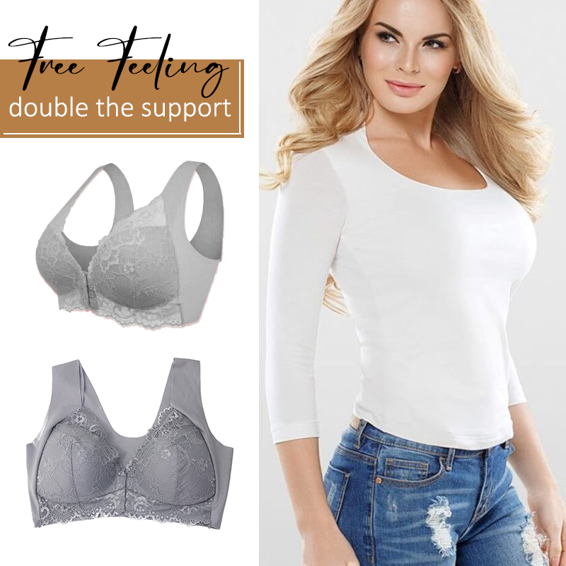 💝Mother's Day⏰Front Closure Invisible Lifting Wireless Bra - Plus Size Bra