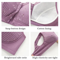 🔥PAY 1 GET 3 BRA🔥Design for Senior Front Closure Cotton Bra